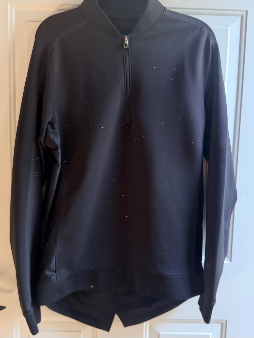 lululemon athletica Black Quarter-Zip Pullover reflective back panel